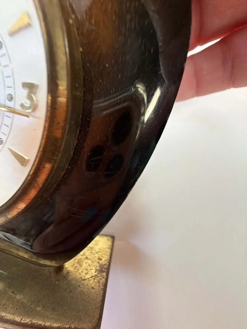 Vintage Mid-Century Modern Elgin Wooden Desk Alarm Clock, Made in Germany